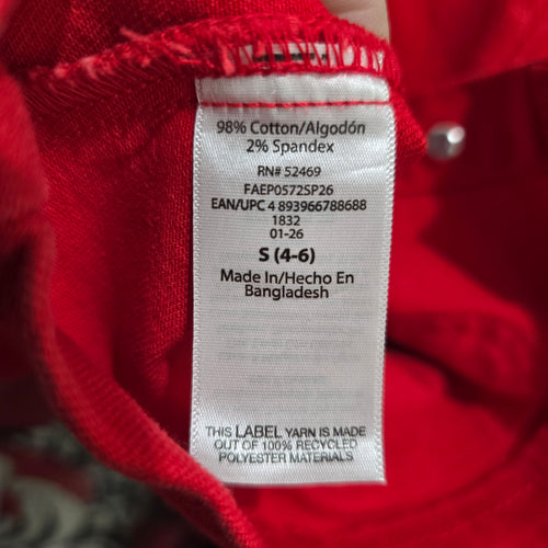 Free Assembly Red Cropped Oversize Denim Jacket Size S