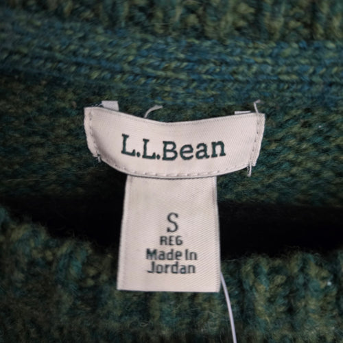 L.L. Bean Katahdin Logo Ragg Wool Sweater Forest Green Crewneck Size S