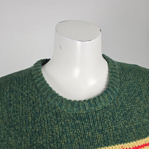 L.L. Bean Katahdin Logo Ragg Wool Sweater Forest Green Crewneck Size S