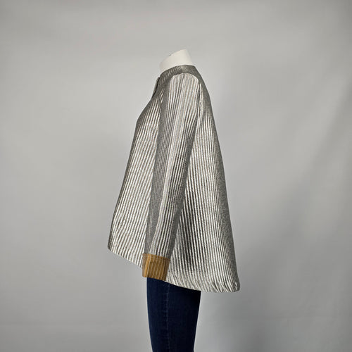 Vintage Patchington Silver Metallic Pleated Jacket Size M