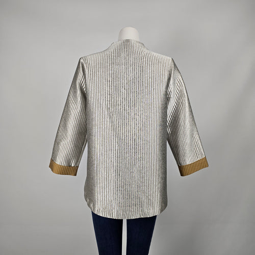 Vintage Patchington Silver Metallic Pleated Jacket Size M