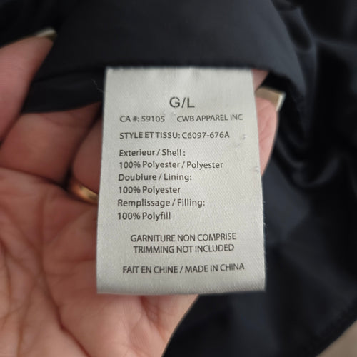 Charlie B Navy Blue Paisley Puffer Coat Size L