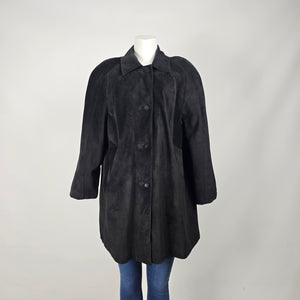 Le Cuir Niko Leather Women’s Black Suede Leather Coat Size 3X