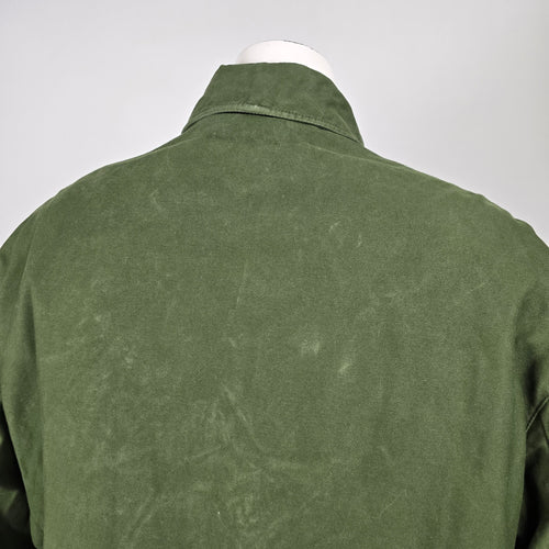 Vintage Olive Green Military Style Shearling Lined Coat