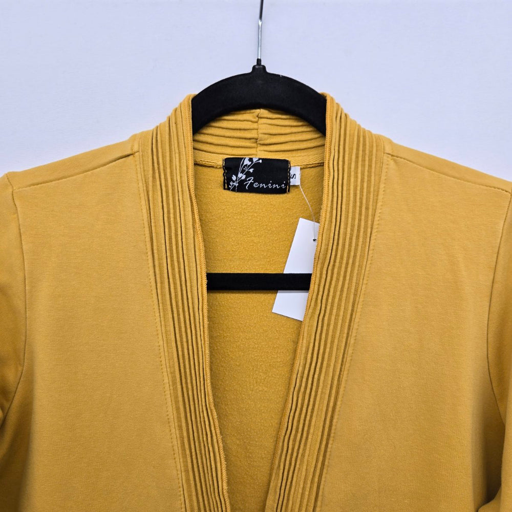 Vintage Fenini Mustard Yellow Cotton Spandex Cardigan Size S