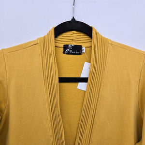 Vintage Fenini Mustard Yellow Cotton Spandex Cardigan Size S