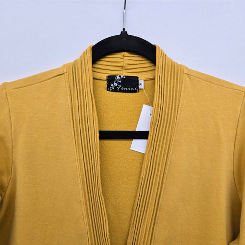 Vintage Fenini Mustard Yellow Cotton Spandex Cardigan Size S