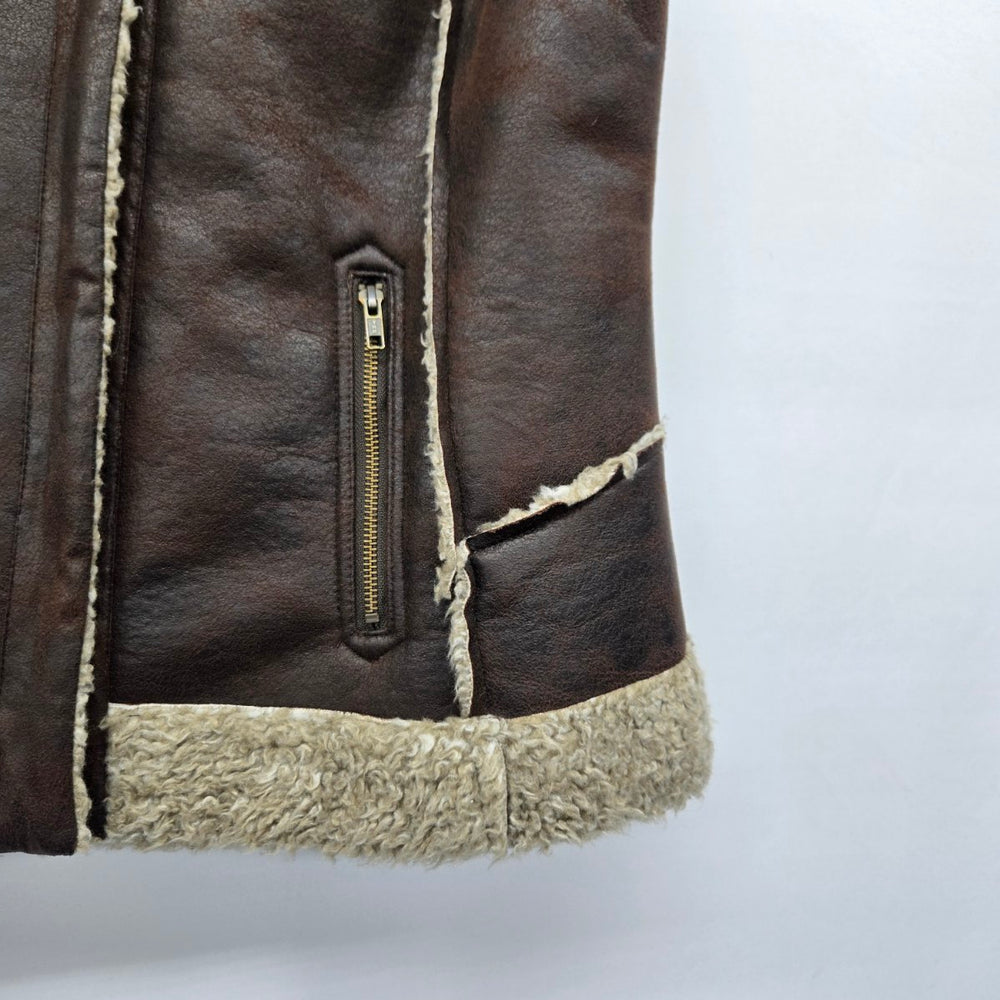 Vintage Cripple Creek Ranchwear Brown Shearling Vest Size XL