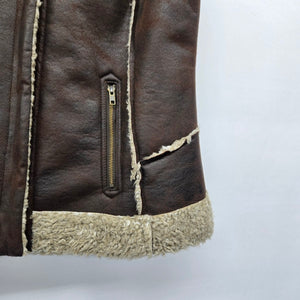 Vintage Cripple Creek Ranchwear Brown Shearling Vest Size XL