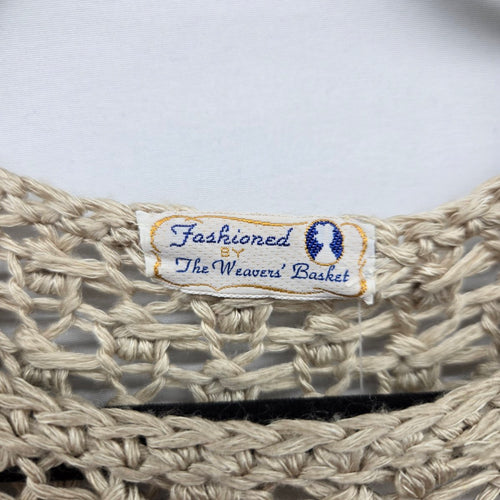 Vintage The Weavers’ Basket Beige Crochet Knit Sweater - Size S/M
