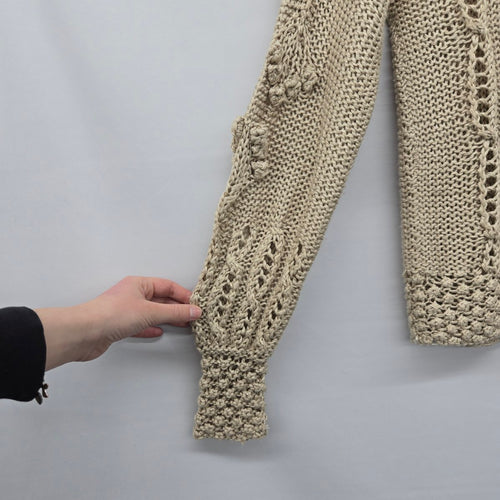 Vintage The Weavers’ Basket Beige Crochet Knit Sweater - Size S/M
