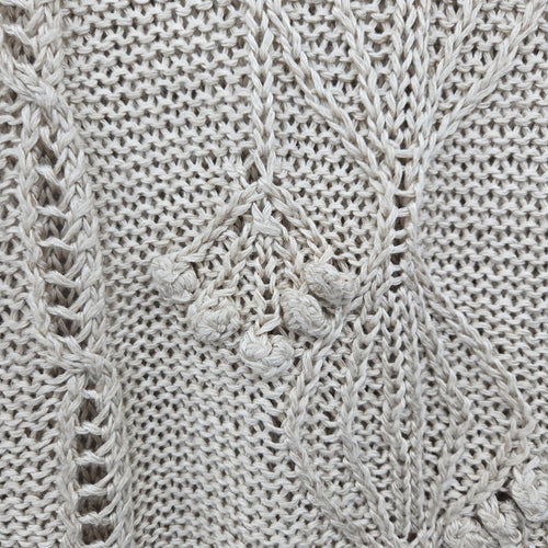 Vintage The Weavers’ Basket Beige Crochet Knit Sweater - Size S/M