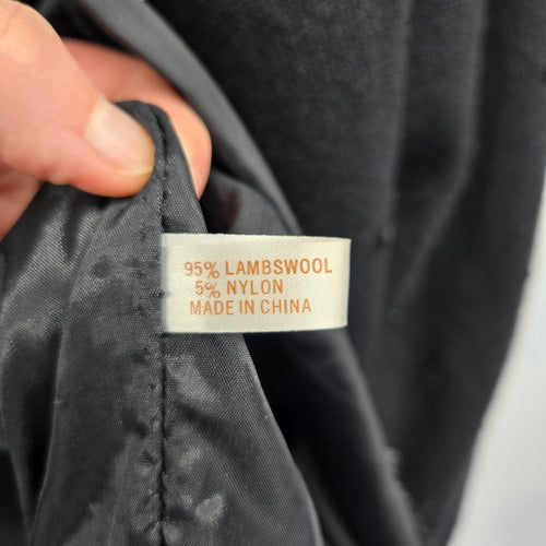 Vintage Jupiter Black Lambswool Sweater Cardigan Jacket Size XL