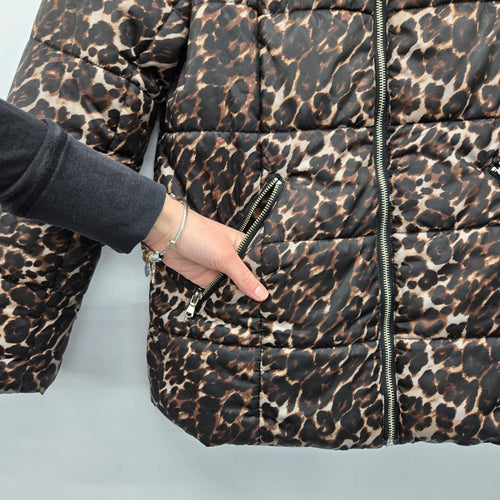 Vero Moda Leopard Print Puffer Jacket Size L