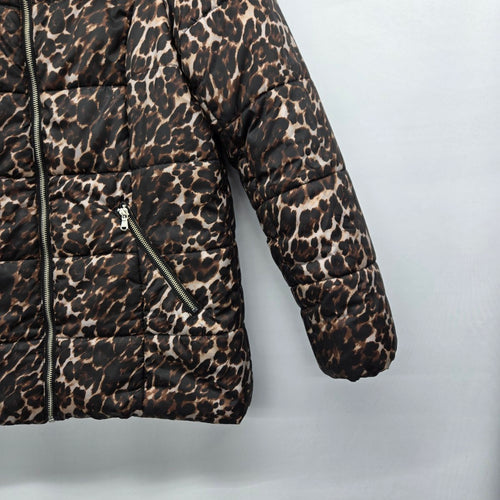 Vero Moda Leopard Print Puffer Jacket Size L