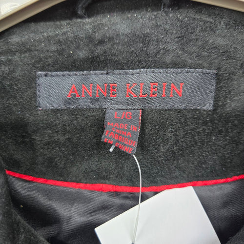 Anne Klein Black Suede Zip Up Jacket Size L
