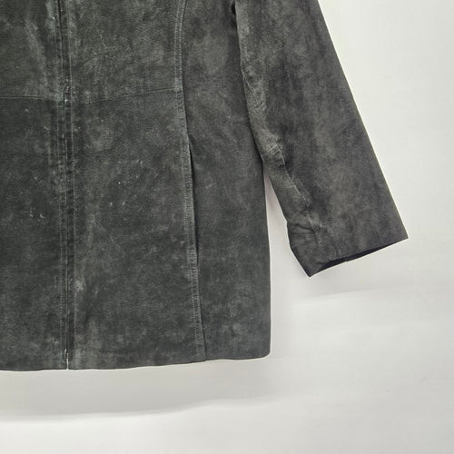 Anne Klein Black Suede Zip Up Jacket Size L