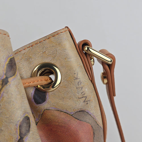 Icon Genuine Leather Floral Bucket Shoulder Crossbody Bag