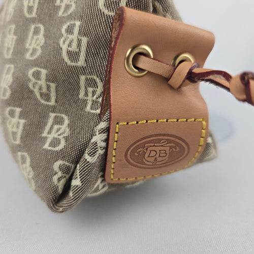 Vintage Dooney & Bourke Signature DB Monogram Shoulder Bag Leather Tassel Y2K