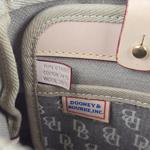 Vintage Dooney & Bourke Signature DB Monogram Shoulder Bag Leather Tassel Y2K