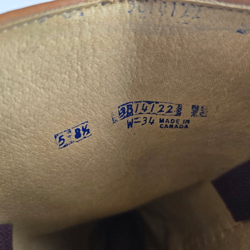Vintage 70s Tan Leather Campus Boots Tall Stitched Stacked Heel Sz 8.5