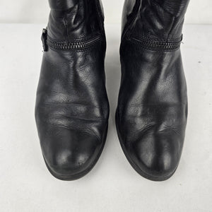 Josef Seibel Black Leather Ankle Boots Size 7.5