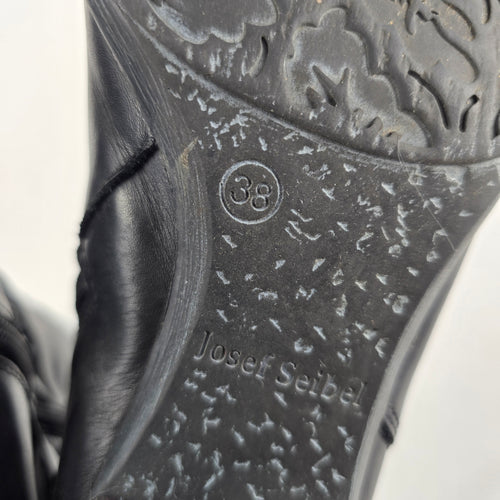 Josef Seibel Black Leather Ankle Boots Size 7.5