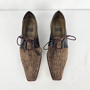 Ruch’s Secret Women’s Brown Black Textured Lace-Up Oxford Shoes Size 7