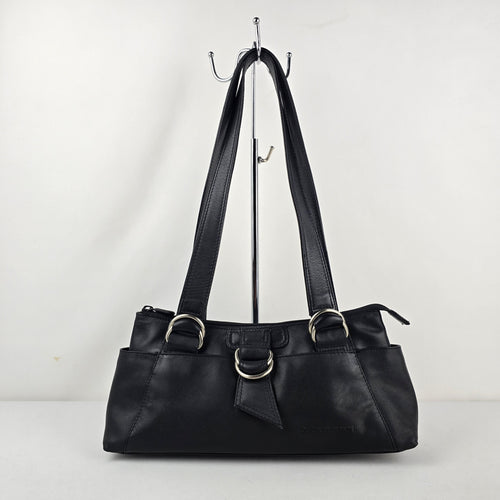 Derek Alexander Black Leather Shoulder Bag