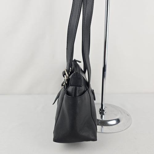 Derek Alexander Black Leather Shoulder Bag