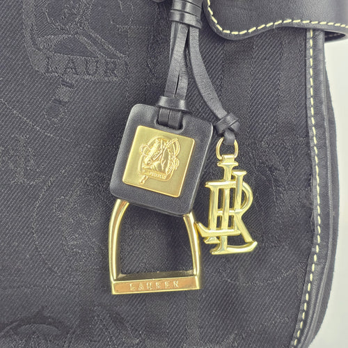 Vintage Ralph Lauren Black Monogram Canvas Handbag