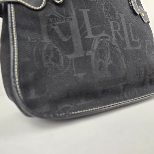 Vintage Ralph Lauren Black Monogram Canvas Handbag