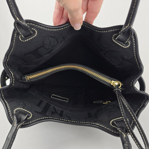Vintage Ralph Lauren Black Monogram Canvas Handbag