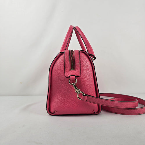 Kate Spade New York Pink Leather Perforated Satchel Crossbody Handbag