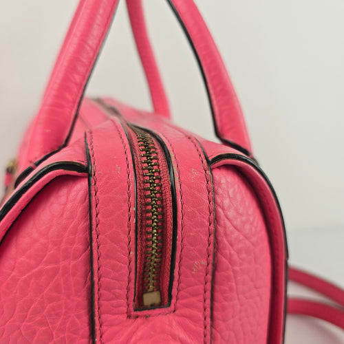 Kate Spade New York Pink Leather Perforated Satchel Crossbody Handbag