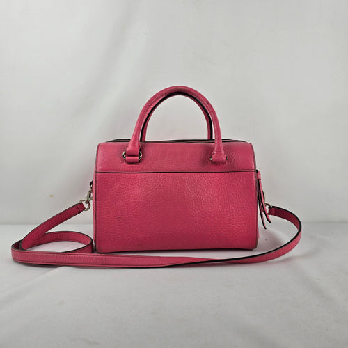 Kate Spade New York Pink Leather Perforated Satchel Crossbody Handbag
