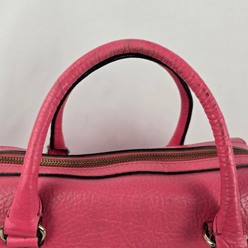 Kate Spade New York Pink Leather Perforated Satchel Crossbody Handbag