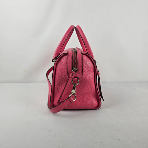 Kate Spade New York Pink Leather Perforated Satchel Crossbody Handbag