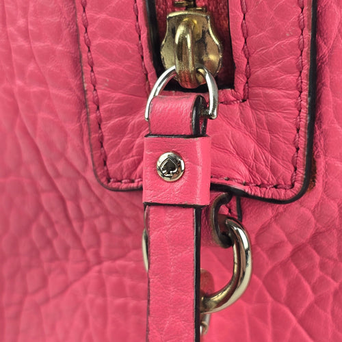 Kate Spade New York Pink Leather Perforated Satchel Crossbody Handbag