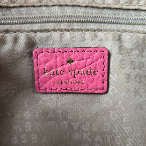 Kate Spade New York Pink Leather Perforated Satchel Crossbody Handbag