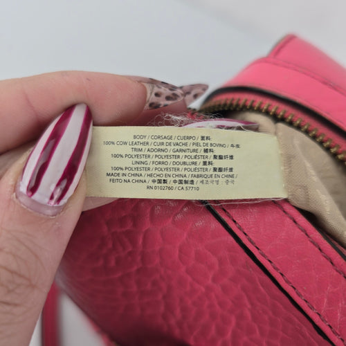 Kate Spade New York Pink Leather Perforated Satchel Crossbody Handbag