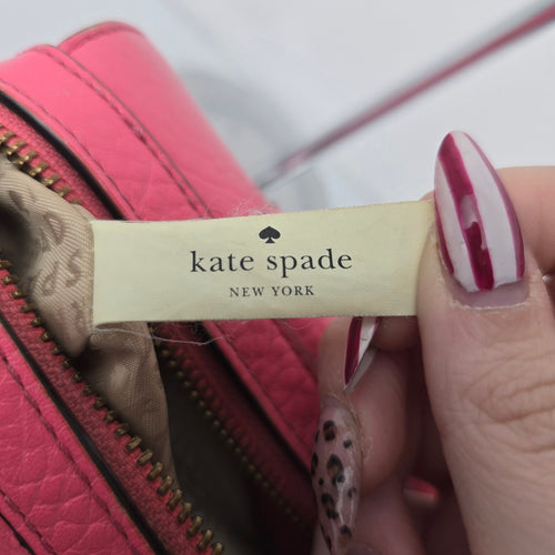 Kate Spade New York Pink Leather Perforated Satchel Crossbody Handbag