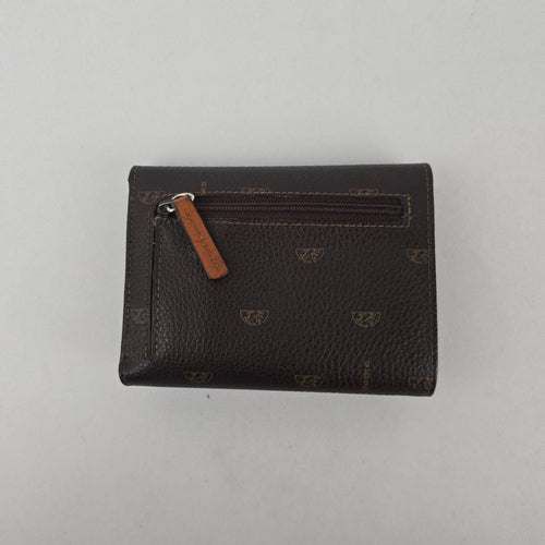 III Milenio Colombia Brown Leather Trifold Wallet ID Card Coin Pocket