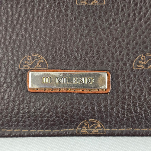 III Milenio Colombia Brown Leather Trifold Wallet ID Card Coin Pocket
