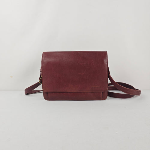 Derek Alexander Burgundy Leather Messenger Bag