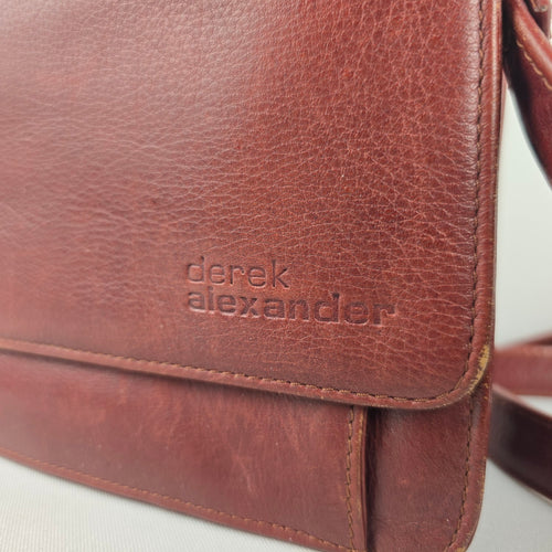 Derek Alexander Burgundy Leather Messenger Bag