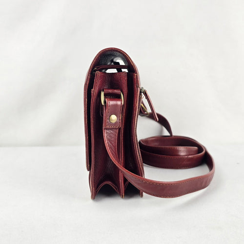 Derek Alexander Burgundy Leather Messenger Bag
