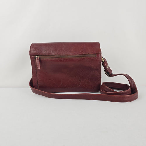 Derek Alexander Burgundy Leather Messenger Bag