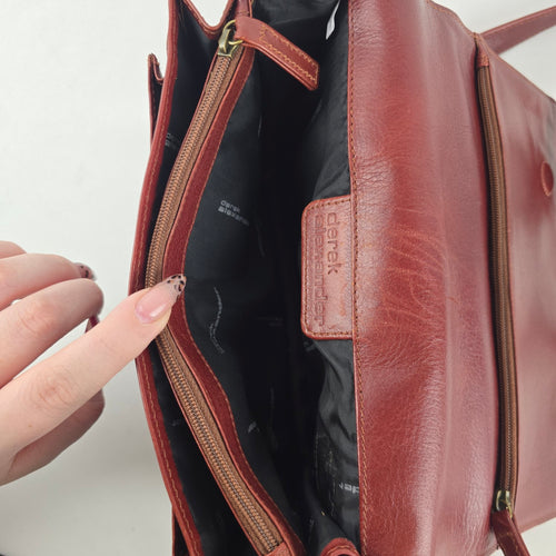 Derek Alexander Burgundy Leather Messenger Bag