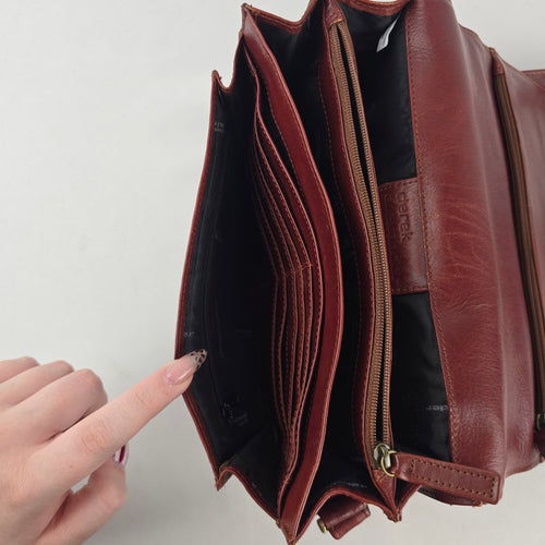 Derek Alexander Burgundy Leather Messenger Bag